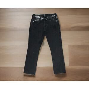 Prps Men's Jeans Denim Black White Painted SplatterSize 32(30×28)